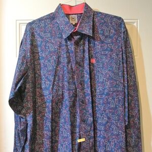MENS LARGE CINCH BUTTON DOWN WESTERN SHIRT